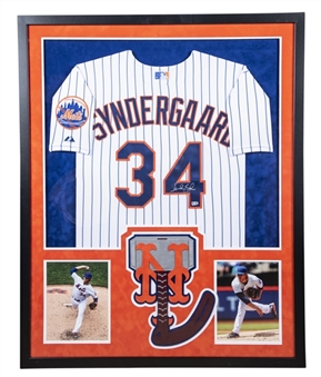 Noah Syndergaard Signed New York Mets Home Jersey In 34x42 Framed Display (MLB Authenticated)